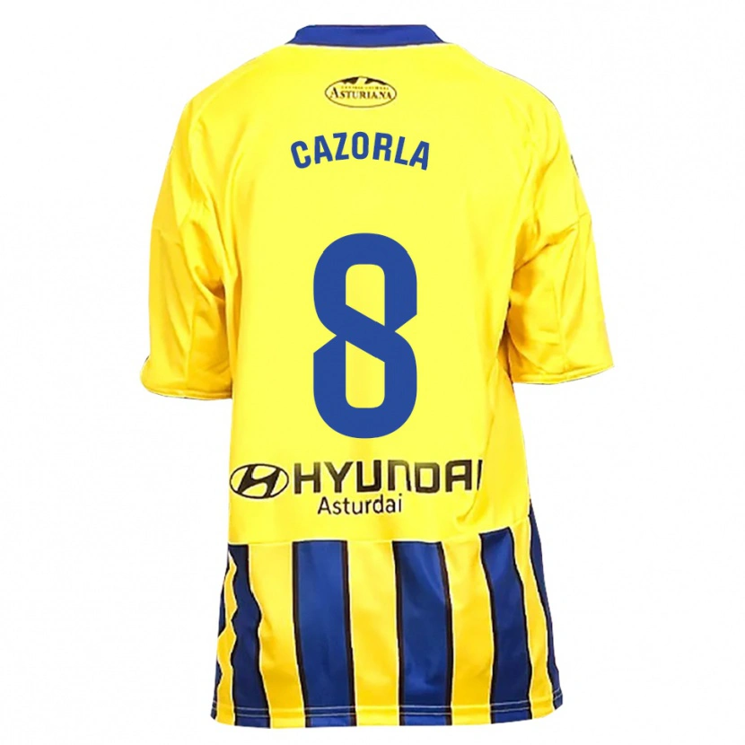 Danxen Dames Santi Cazorla #8 Geel Blauw Uitshirt Uittenue 2025/26 T-Shirt