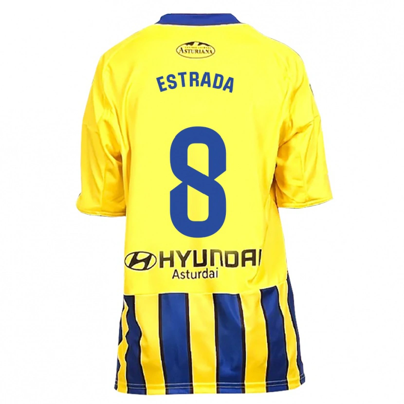 Danxen Dames Nacho Estrada #8 Geel Blauw Uitshirt Uittenue 2025/26 T-Shirt