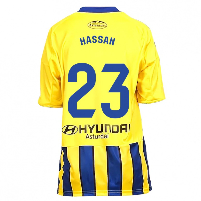 Danxen Dames Haissem Hassan #23 Geel Blauw Uitshirt Uittenue 2025/26 T-Shirt