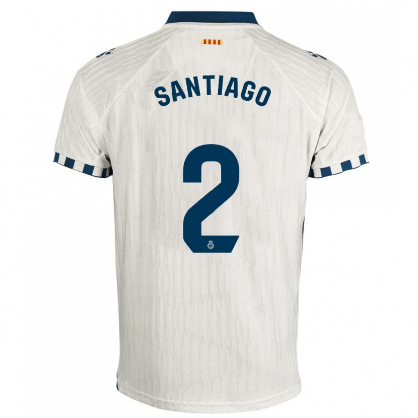 Danxen Dames David Santiago #2 Wit Blauw Uitshirt Uittenue 2025/26 T-Shirt