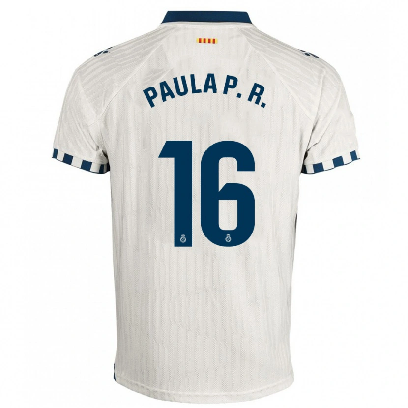 Danxen Dames Paula Perea Ramírez #16 Wit Blauw Uitshirt Uittenue 2025/26 T-Shirt