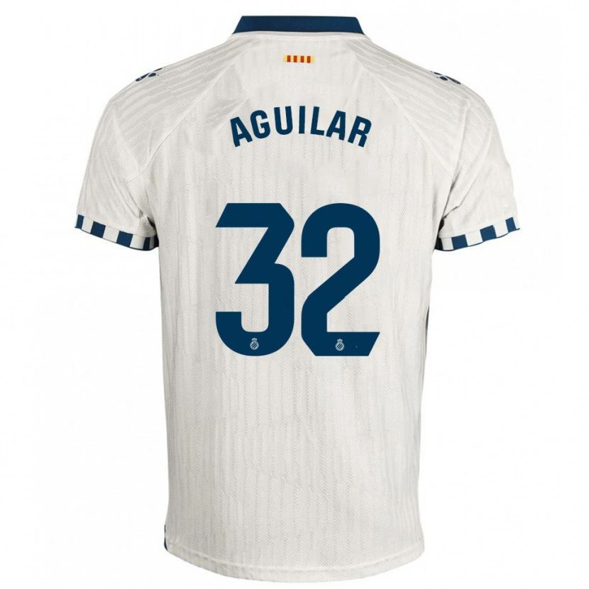 Danxen Dames Rubén Aguilar #32 Wit Blauw Uitshirt Uittenue 2025/26 T-Shirt