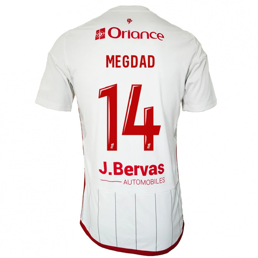 Danxen Dames Noa Megdad #14 Wit Rood Uitshirt Uittenue 2025/26 T-Shirt
