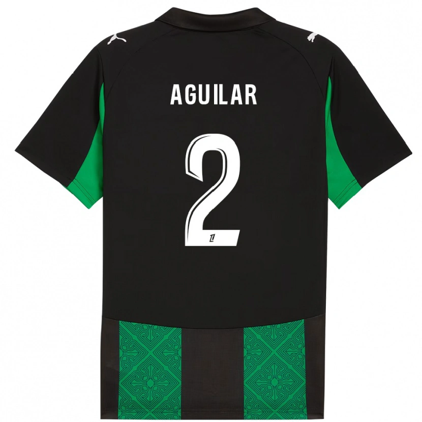 Danxen Dames Ruben Aguilar #2 Zwart Groen Uitshirt Uittenue 2025/26 T-Shirt