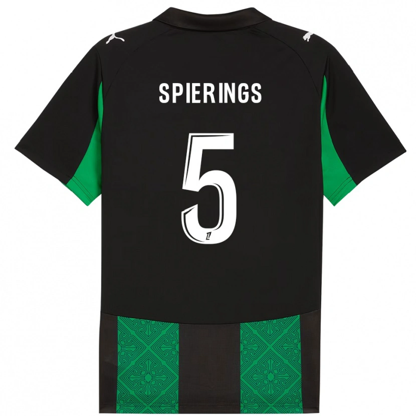 Danxen Dames Stijn Spierings #5 Zwart Groen Uitshirt Uittenue 2025/26 T-Shirt