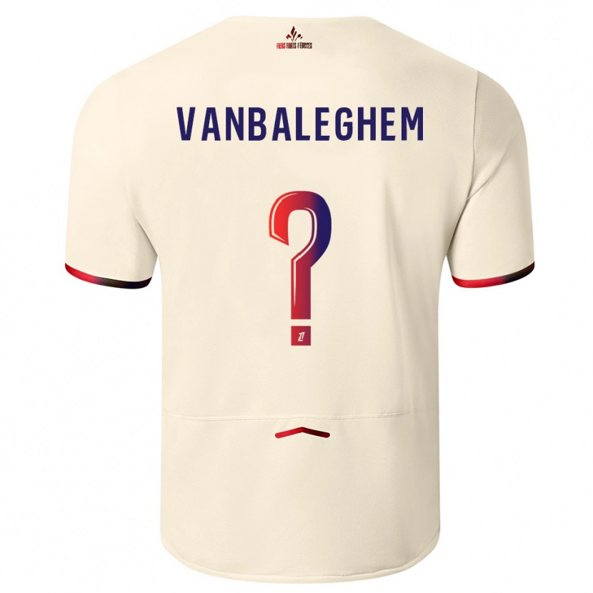 Danxen Dames Valentin Vanbaleghem #0 Gebroken Wit Rood Uitshirt Uittenue 2025/26 T-Shirt