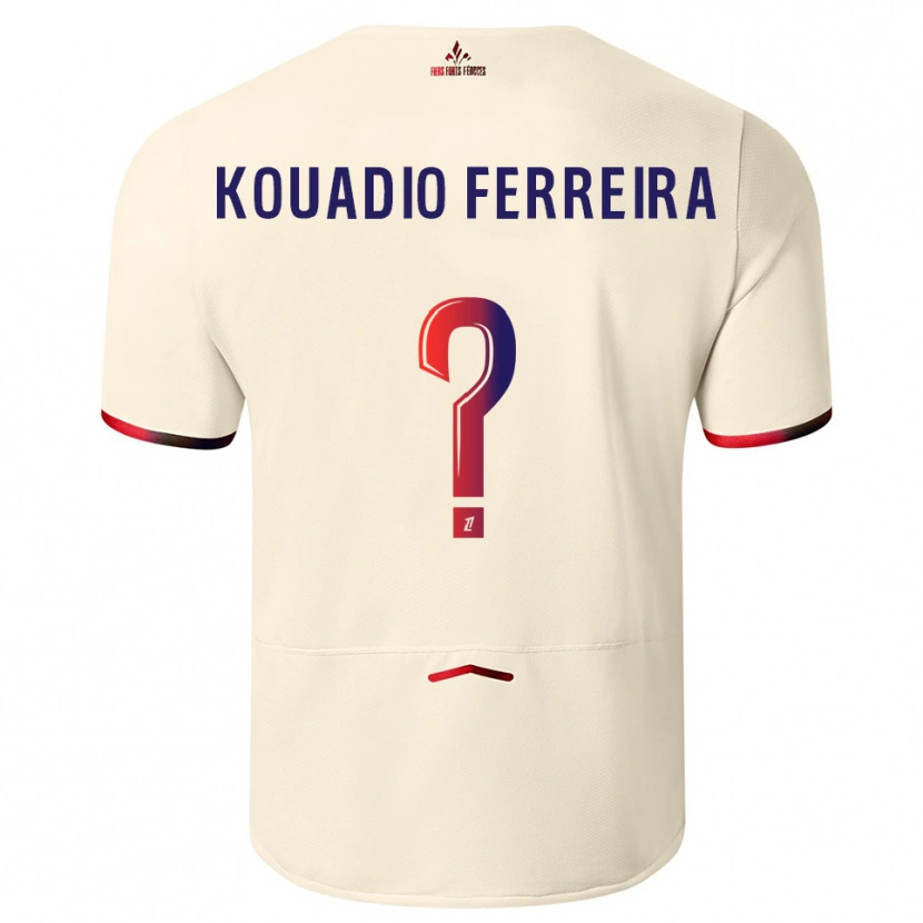 Danxen Dames Wilfrid Kouadio Ferreira #0 Gebroken Wit Rood Uitshirt Uittenue 2025/26 T-Shirt