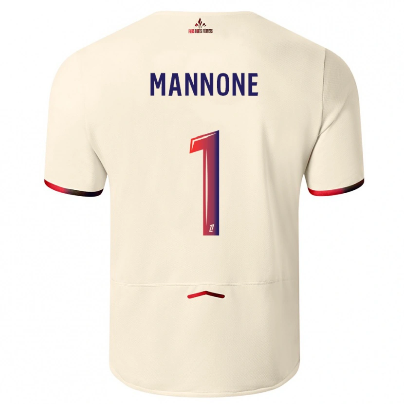 Danxen Dames Vito Mannone #1 Gebroken Wit Rood Uitshirt Uittenue 2025/26 T-Shirt
