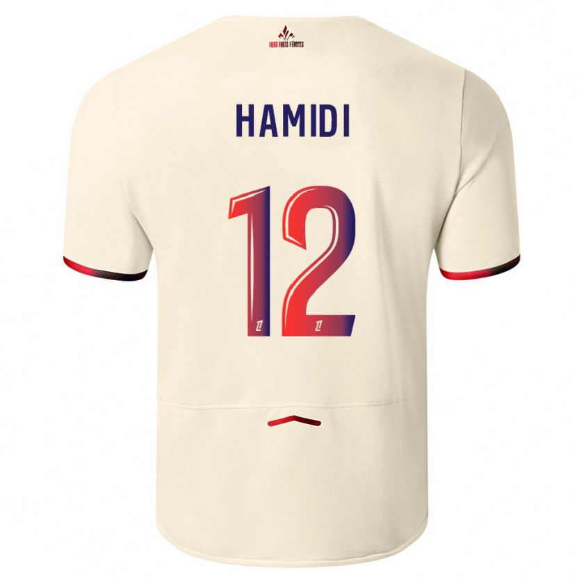 Danxen Dames Kamel Hamidi #12 Gebroken Wit Rood Uitshirt Uittenue 2025/26 T-Shirt