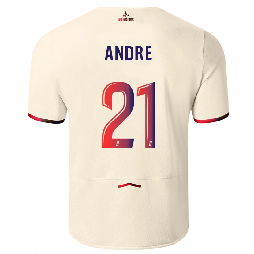 Danxen Dames Benjamin André #21 Gebroken Wit Rood Uitshirt Uittenue 2025/26 T-Shirt