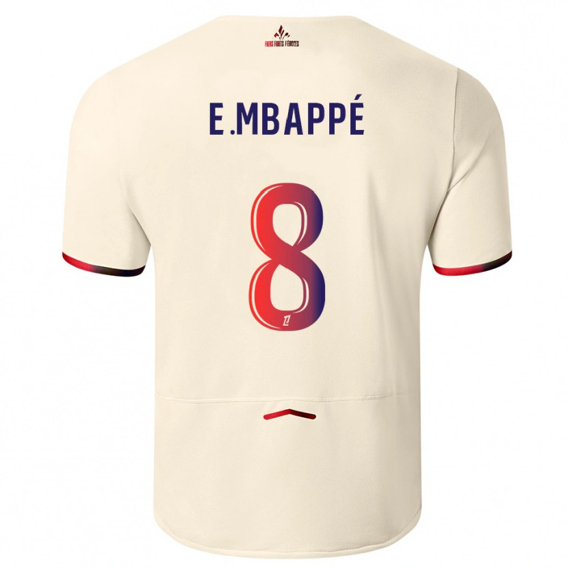 Danxen Dames Ethan Mbappé #8 Gebroken Wit Rood Uitshirt Uittenue 2025/26 T-Shirt