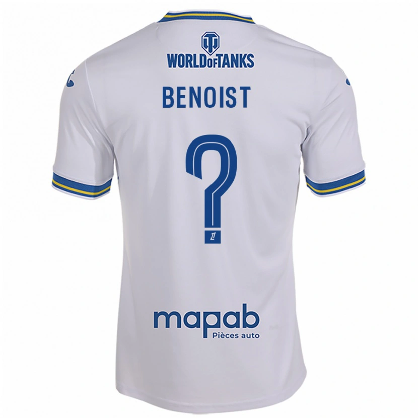Danxen Dames Baptiste Benoist #0 Wit Hemelsblauw Uitshirt Uittenue 2025/26 T-Shirt