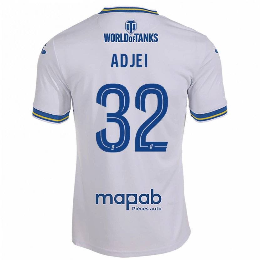 Danxen Dames Nathaniel Adjei #32 Wit Hemelsblauw Uitshirt Uittenue 2025/26 T-Shirt
