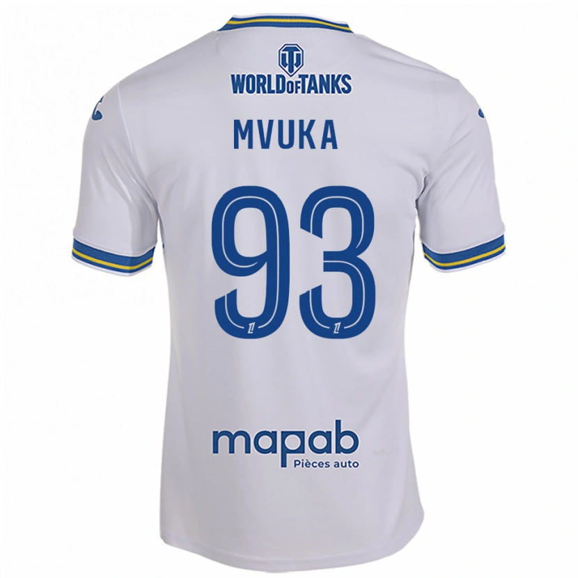 Danxen Dames Joel Mvuka #93 Wit Hemelsblauw Uitshirt Uittenue 2025/26 T-Shirt
