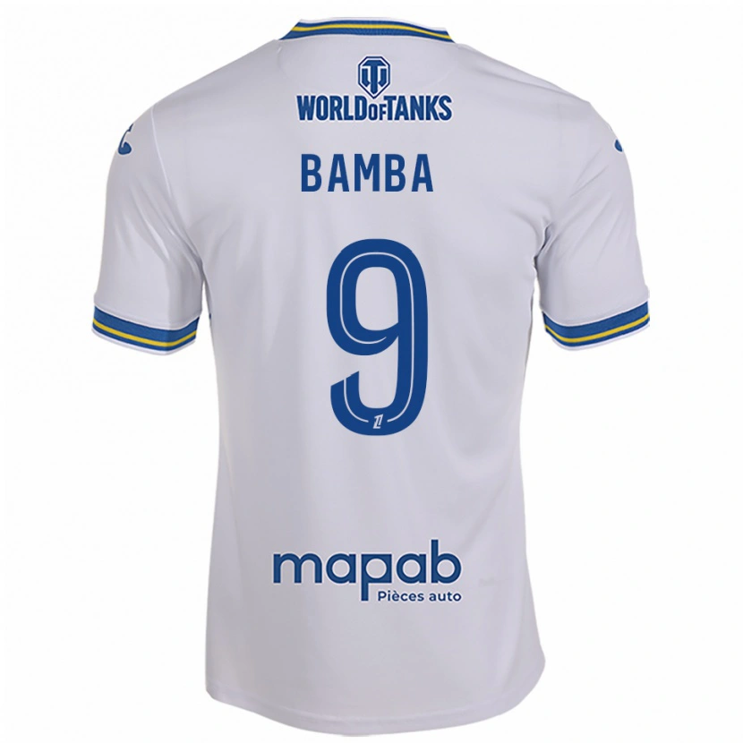 Danxen Dames Mohamed Bamba #9 Wit Hemelsblauw Uitshirt Uittenue 2025/26 T-Shirt