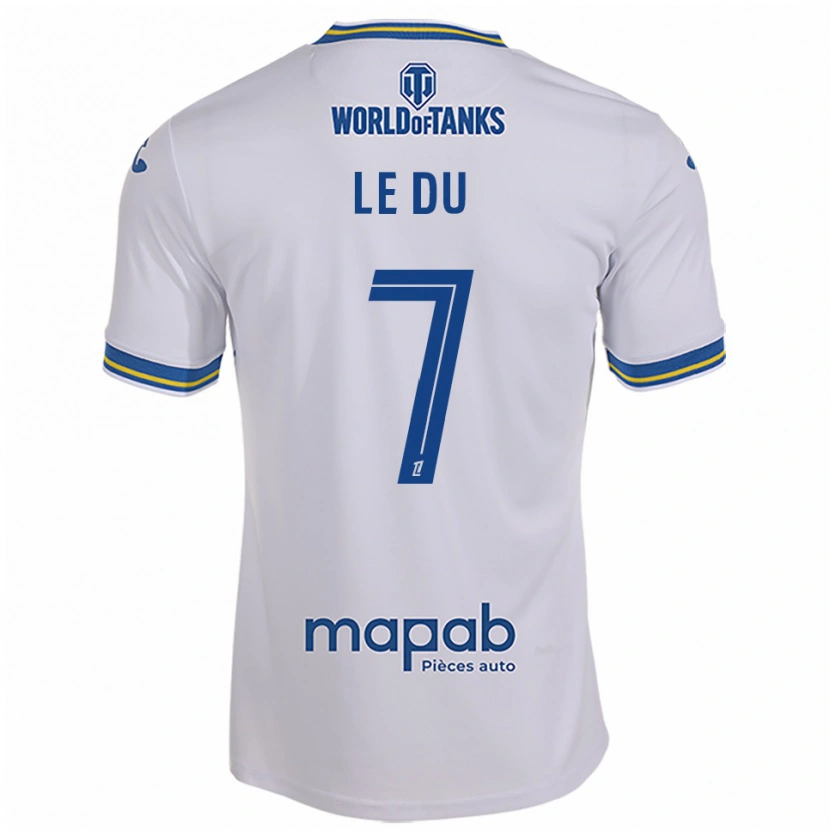 Danxen Dames Océane Le Du #7 Wit Hemelsblauw Uitshirt Uittenue 2025/26 T-Shirt
