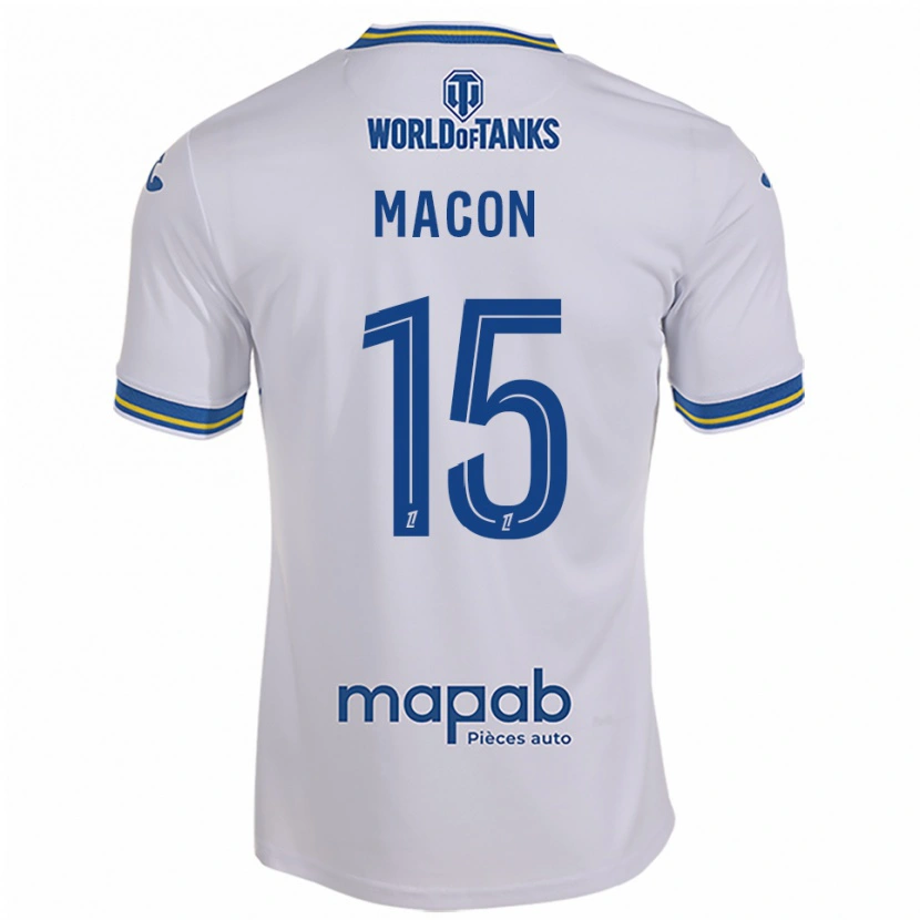 Danxen Dames Baptiste Macon #15 Wit Hemelsblauw Uitshirt Uittenue 2025/26 T-Shirt