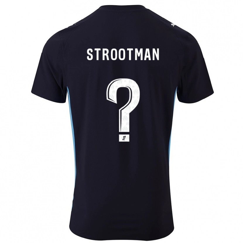 Danxen Dames Kevin Strootman #0 Zwart Hemelsblauw Uitshirt Uittenue 2025/26 T-Shirt