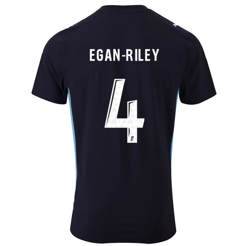 Danxen Dames Cj Egan-Riley #4 Zwart Hemelsblauw Uitshirt Uittenue 2025/26 T-Shirt