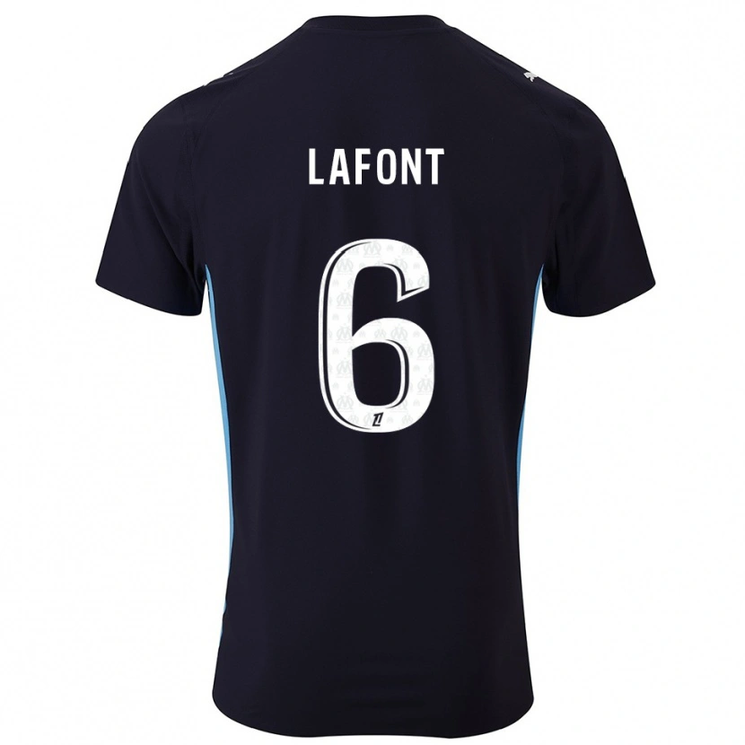 Danxen Dames Gaël Lafont #6 Zwart Hemelsblauw Uitshirt Uittenue 2025/26 T-Shirt