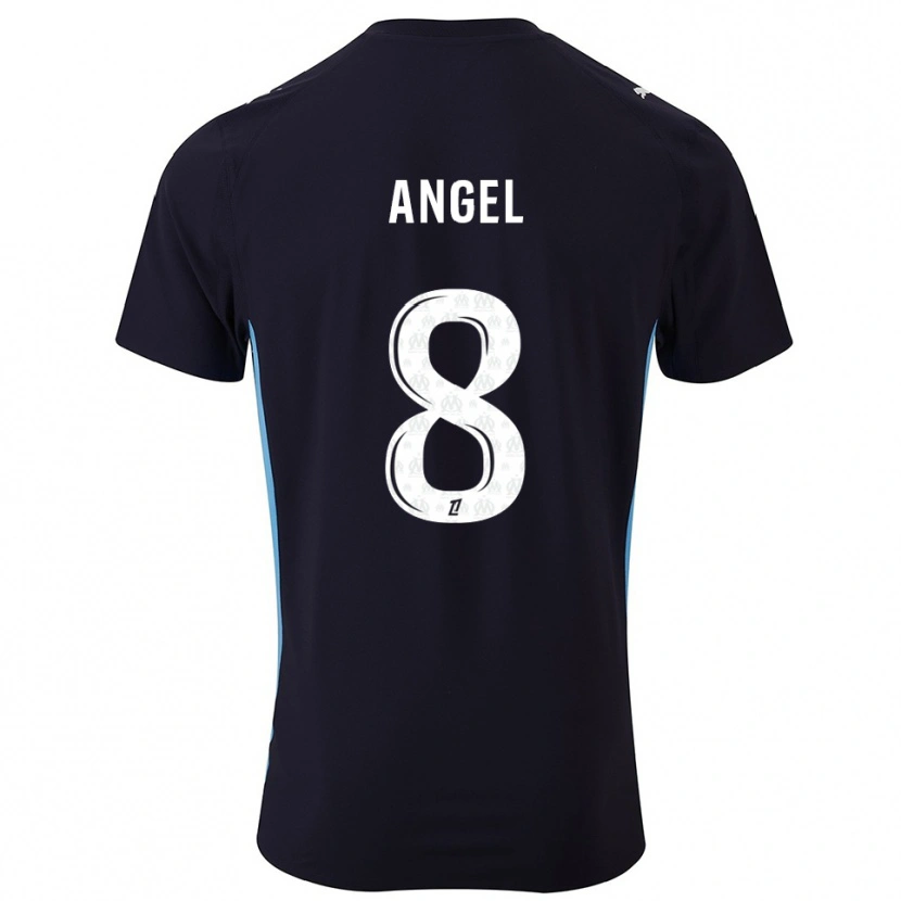 Danxen Dames Angel Gomes #8 Zwart Hemelsblauw Uitshirt Uittenue 2025/26 T-Shirt