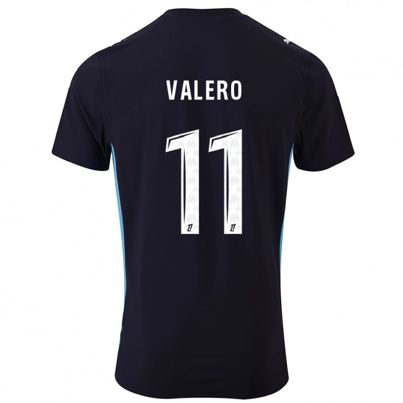 Danxen Dames Antoine Valero #11 Zwart Hemelsblauw Uitshirt Uittenue 2025/26 T-Shirt