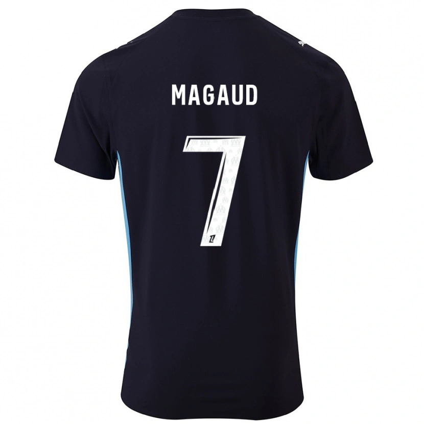 Danxen Dames Kyle Magaud #7 Zwart Hemelsblauw Uitshirt Uittenue 2025/26 T-Shirt