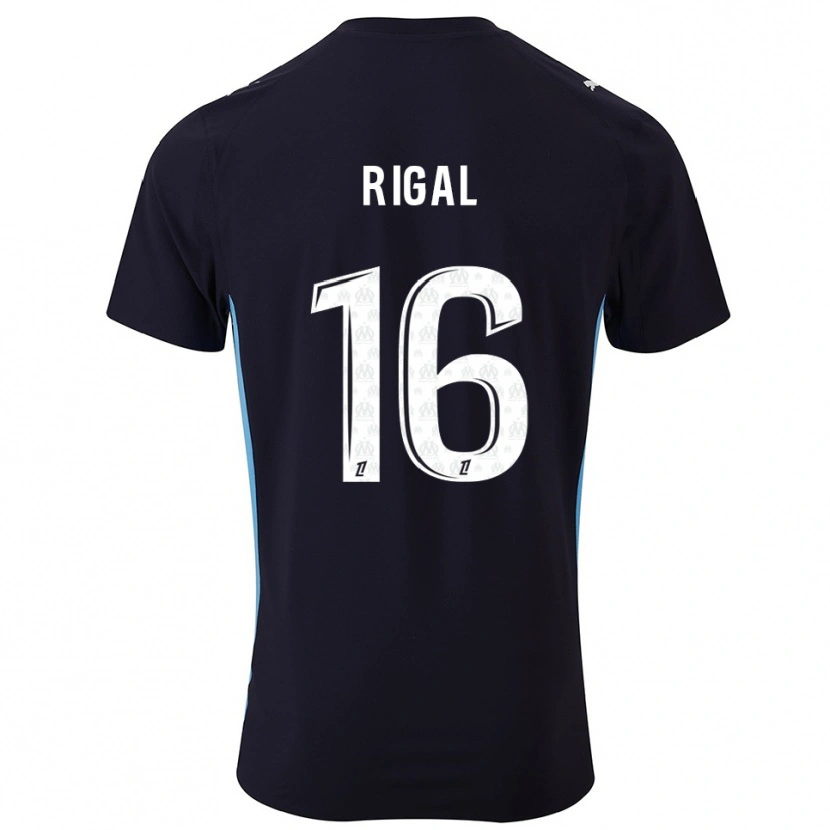 Danxen Dames Pablo Rigal #16 Zwart Hemelsblauw Uitshirt Uittenue 2025/26 T-Shirt