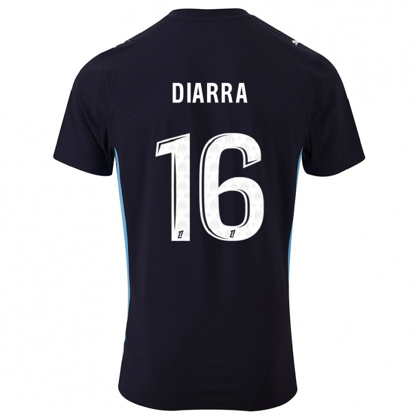 Danxen Dames Cheick Diarra #16 Zwart Hemelsblauw Uitshirt Uittenue 2025/26 T-Shirt