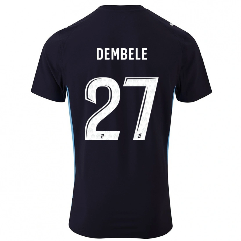 Danxen Dames Coumba Dembélé #27 Zwart Hemelsblauw Uitshirt Uittenue 2025/26 T-Shirt