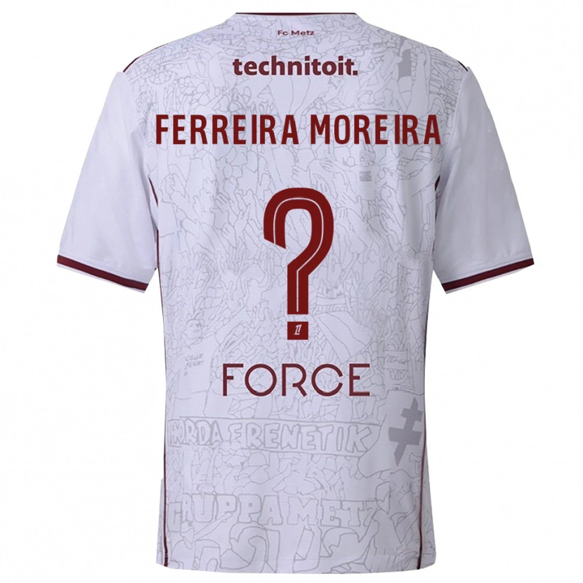 Danxen Dames Ruben Ferreira Moreira #0 Wit Bordeaux Uitshirt Uittenue 2025/26 T-Shirt