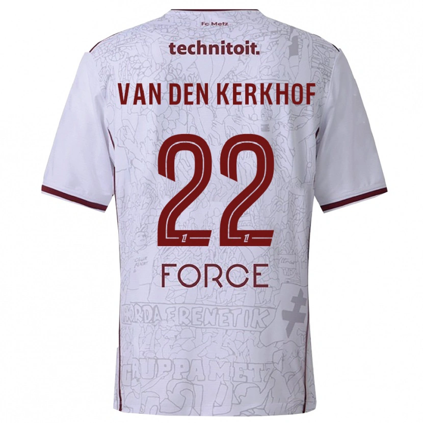 Danxen Dames Kevin Van Den Kerkhof #22 Wit Bordeaux Uitshirt Uittenue 2025/26 T-Shirt