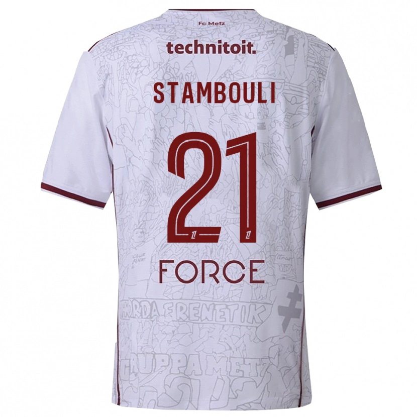 Danxen Dames Benjamin Stambouli #21 Wit Bordeaux Uitshirt Uittenue 2025/26 T-Shirt