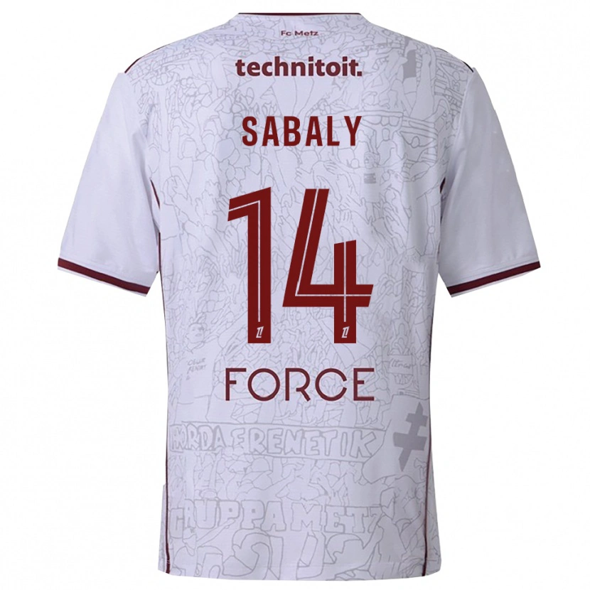 Danxen Dames Cheikh Sabaly #14 Wit Bordeaux Uitshirt Uittenue 2025/26 T-Shirt