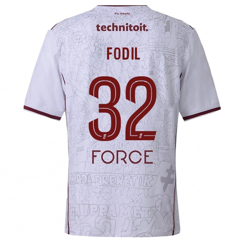 Danxen Dames Maria Fodil #32 Wit Bordeaux Uitshirt Uittenue 2025/26 T-Shirt