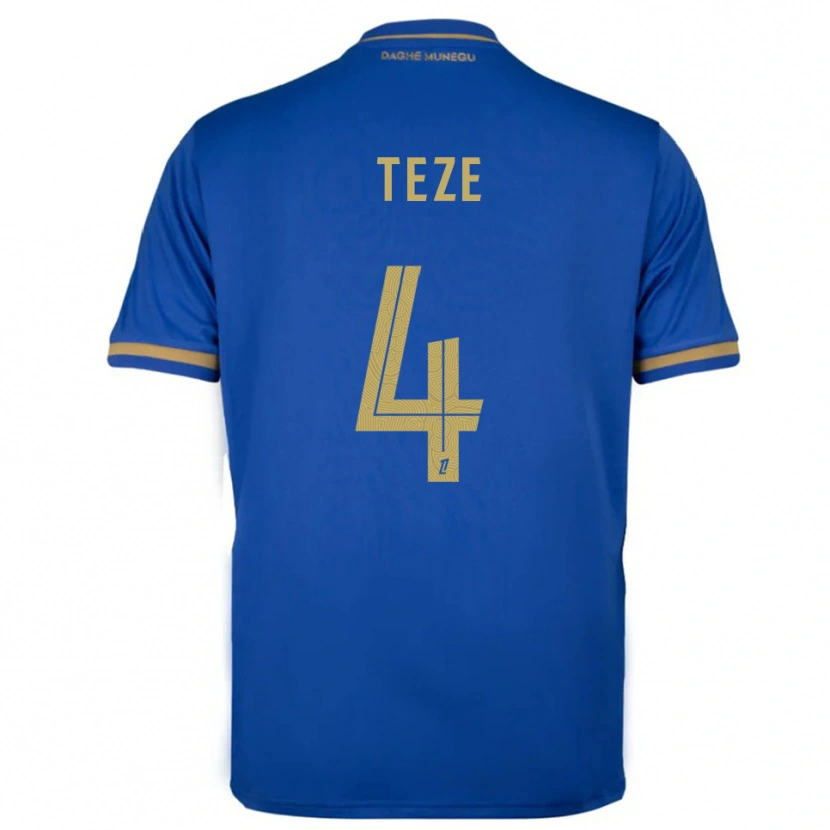 Danxen Dames Jordan Teze #4 Blauw Goud Uitshirt Uittenue 2025/26 T-Shirt