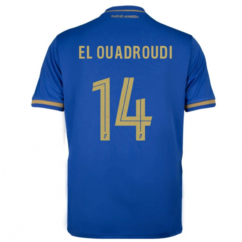 Danxen Dames Imrane El Ouaroudi #14 Blauw Goud Uitshirt Uittenue 2025/26 T-Shirt