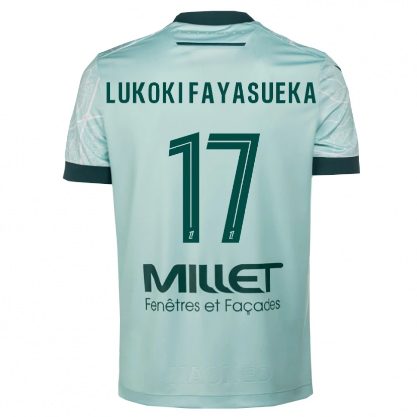 Danxen Dames Kévin Lukoki Fayasueka #17 Groen Wit Uitshirt Uittenue 2025/26 T-Shirt