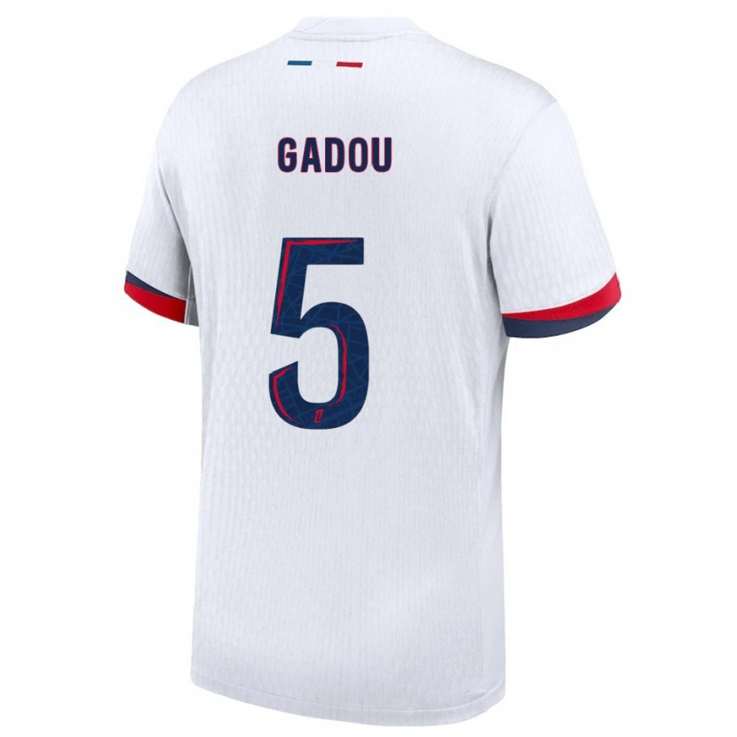 Danxen Dames Joane Gadou #5 Wit Rood Uitshirt Uittenue 2025/26 T-Shirt