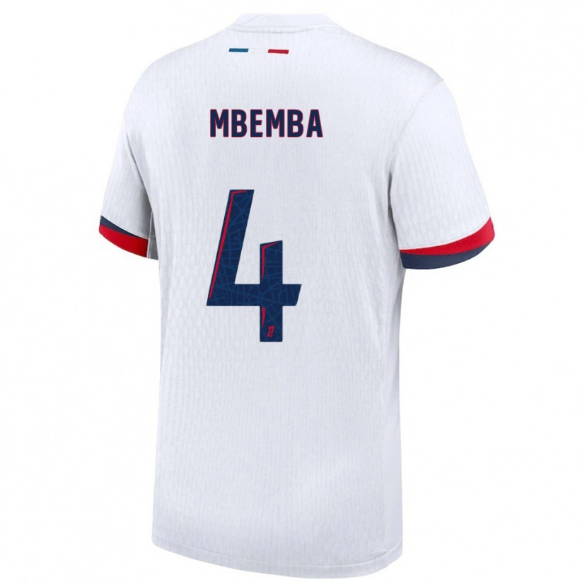 Danxen Dames Stanislas Mbemba #4 Wit Rood Uitshirt Uittenue 2025/26 T-Shirt