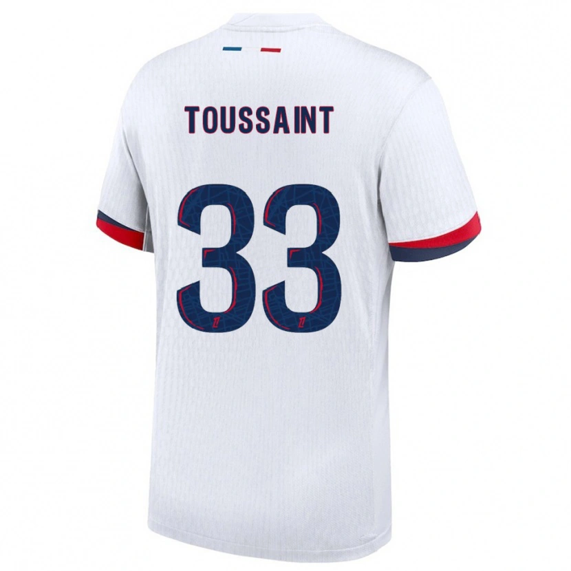 Danxen Dames Océane Toussaint #33 Wit Rood Uitshirt Uittenue 2025/26 T-Shirt