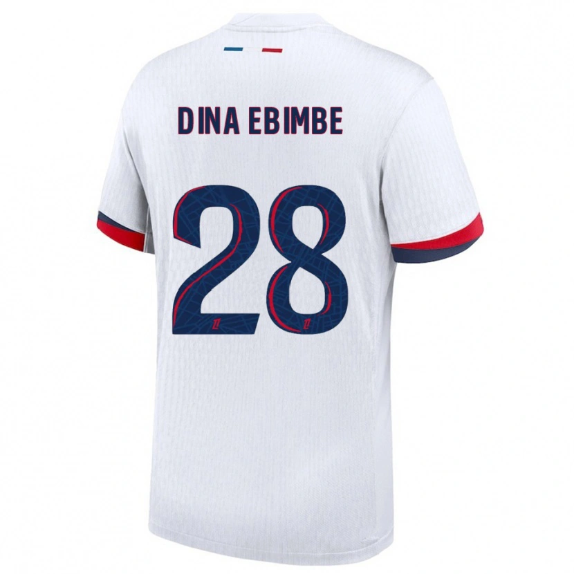 Danxen Dames Eric Junior Dina Ebimbe #28 Wit Rood Uitshirt Uittenue 2025/26 T-Shirt