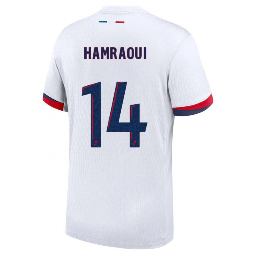 Danxen Dames Kheira Hamraoui #14 Wit Rood Uitshirt Uittenue 2025/26 T-Shirt