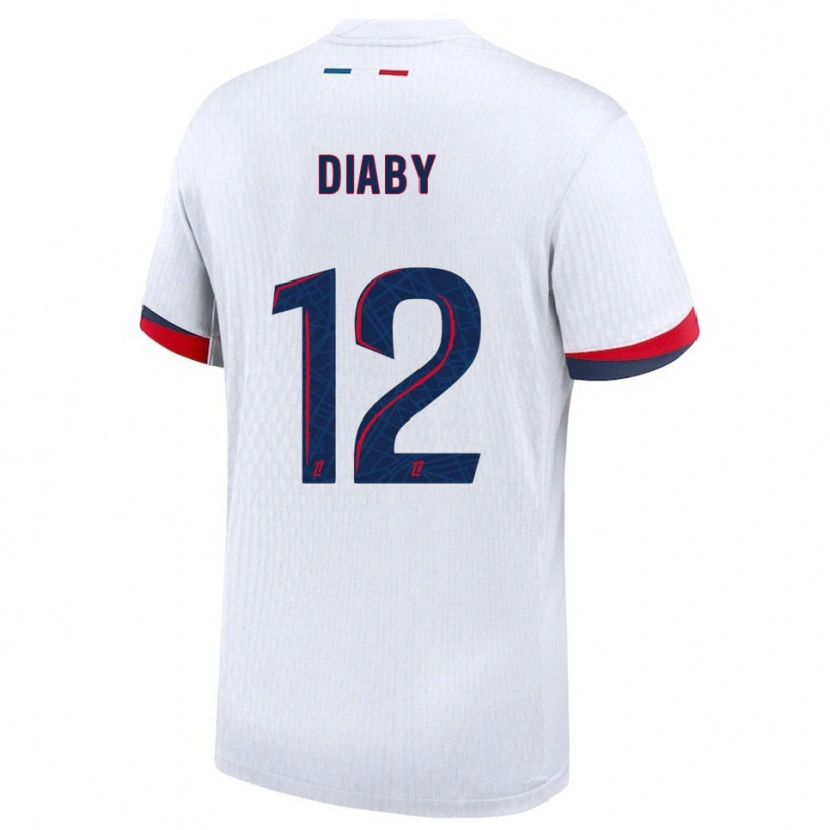 Danxen Dames Ibrahima Diaby #12 Wit Rood Uitshirt Uittenue 2025/26 T-Shirt