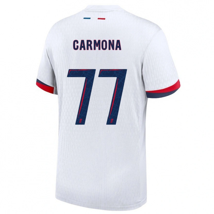 Danxen Dames Olga Carmona #77 Wit Rood Uitshirt Uittenue 2025/26 T-Shirt