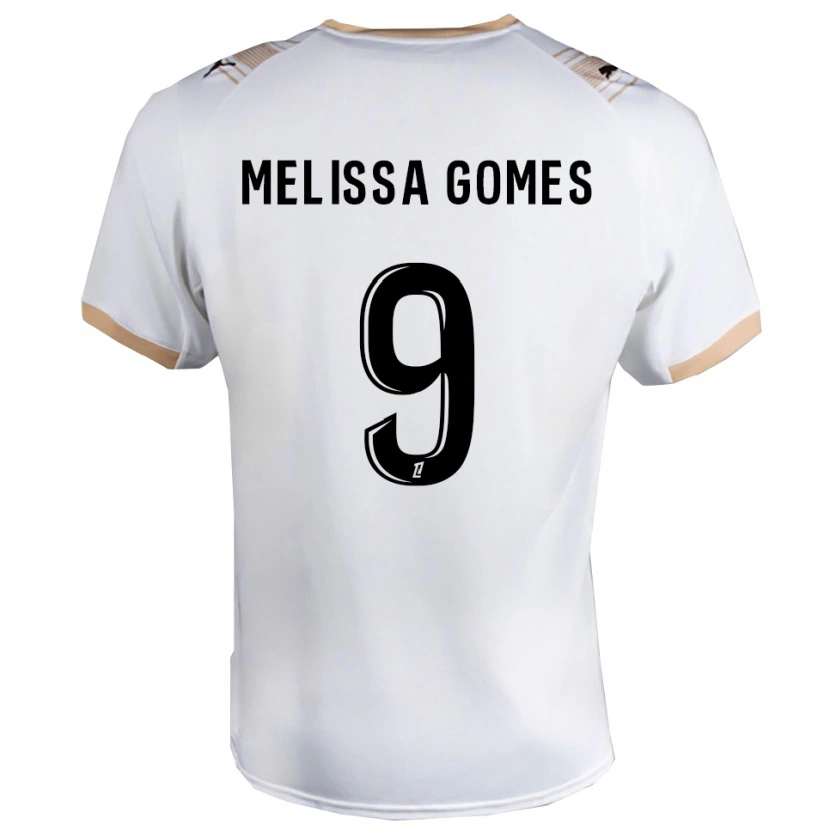 Danxen Dames Melissa Ferreira Gomes #9 Wit Zwart Uitshirt Uittenue 2025/26 T-Shirt