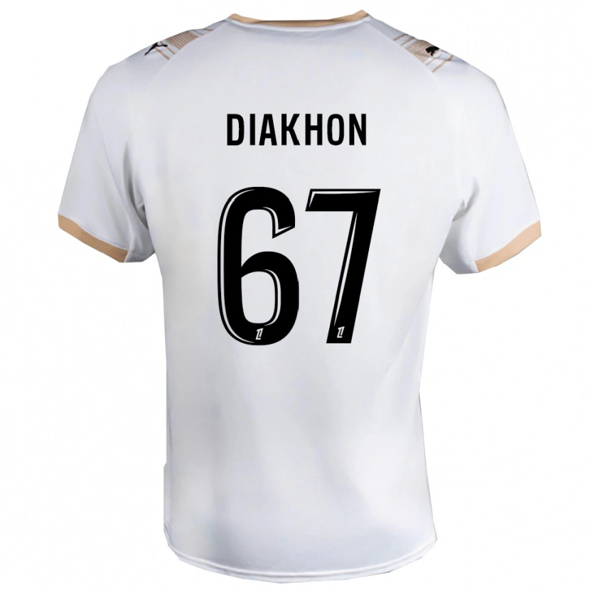Danxen Dames Mamadou Diakhon #67 Wit Zwart Uitshirt Uittenue 2025/26 T-Shirt