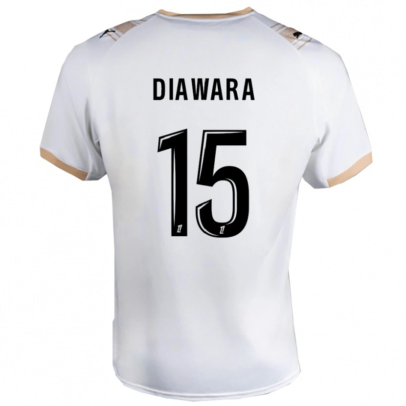 Danxen Dames Lamine Diawara #15 Wit Zwart Uitshirt Uittenue 2025/26 T-Shirt