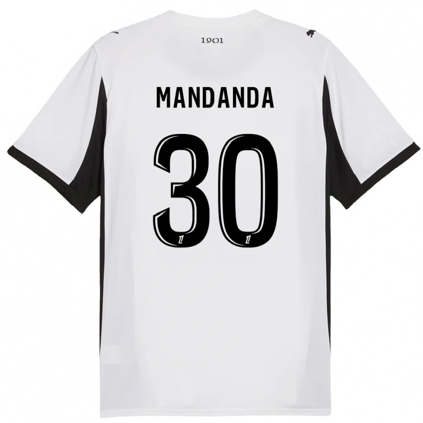 Danxen Dames Steve Mandanda #30 Wit Zwart Uitshirt Uittenue 2025/26 T-Shirt