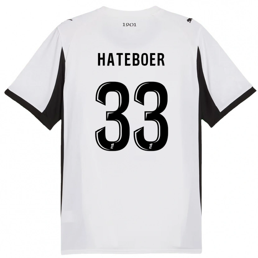 Danxen Dames Hans Hateboer #33 Wit Zwart Uitshirt Uittenue 2025/26 T-Shirt